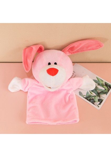 Pembe Tavşan Rol Yapma Çocuk Yatıştırıcı El Peluş Oyuncak Kukla 25 cm (Yurt Dışından)