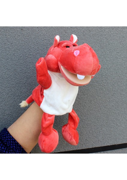 Kırmızı Hippo Hayvan Rol Yapma El Peluş Oyuncak Çocuklar Için Kukla 28 cm (Yurt Dışından)