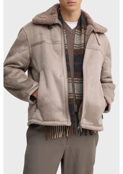 Süet Logolu Regular Fit Mono Yaka Mont Erkek Mont 6DZB03 ZE1FZ 17AC