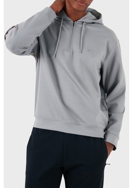 Yünlü Logolu Regular Fit Yarım Fermuarlı Kapüşonlu Sweat Erkek Sweat 6D1MC9 1jhqz 06K3