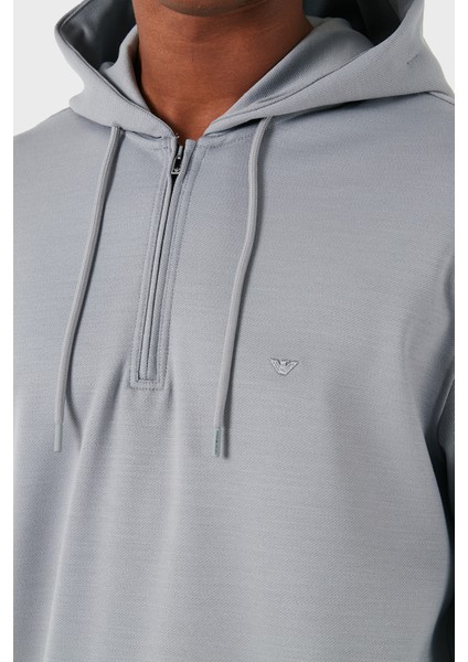 Yünlü Logolu Regular Fit Yarım Fermuarlı Kapüşonlu Sweat Erkek Sweat 6D1MC9 1jhqz 06K3 indirimleri