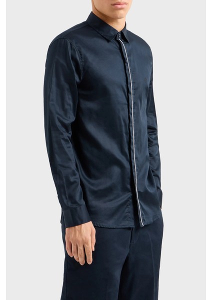 Pamuklu Regular Fit Saten Gömlek Erkek Gömlek 6DZC27 Znzrz 1510