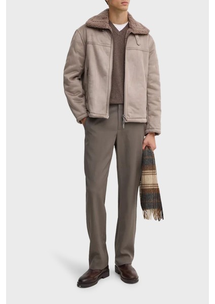 Süet Logolu Regular Fit Mono Yaka Mont Erkek Mont 6DZB03 ZE1FZ 17AC