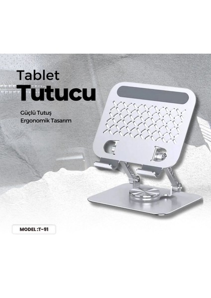 Tablet Standı 360 Derece Metal Katlanır