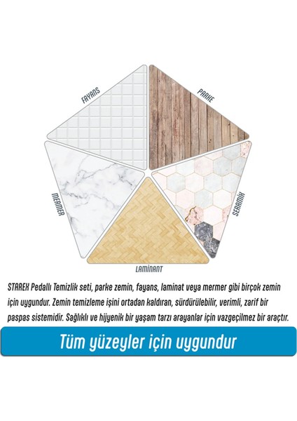 Ultra Güçlü Pedallı Döner Başlıklı Mop Temizlik Seti 16 Litre 1 Adet Yedek Mop Bezi Hediyeli fırsatları