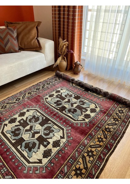 143X237 cm El Dokuma Anadolu Kilimi Harika Kondisyonlu Dekoratif Antik Kilim