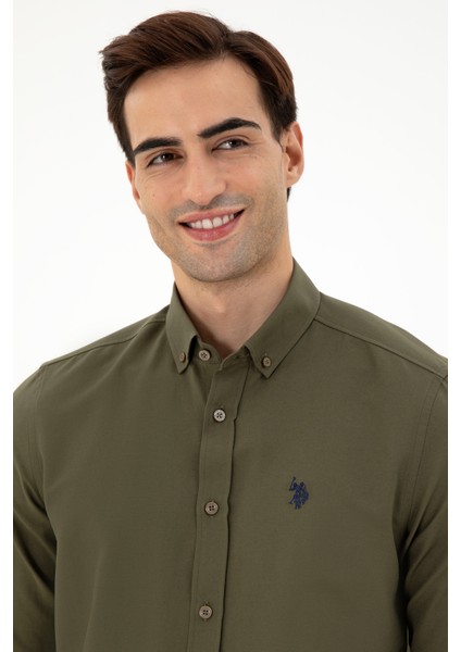 U.s. Polo Assn. Erkek Haki Basic Gömlek 50296777-VR027