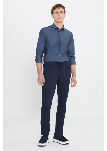 Slim Fit Dar Kesim Beli Bağlamalı Yan Cep Esnek Casual Pantolon