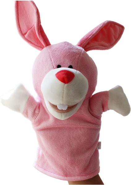 Ağız Açık Pembe Tavşan Çocuk Kukla Peluş Oyuncak Hediyesi 25CM (Yurt Dışından)