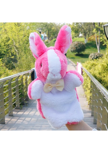 Pembe Tavşan El Kuklası Peluş Oyuncak 25CM (Yurt Dışından)