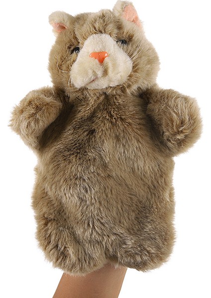 Gri Kedi Peluş Oyuncaklar Çocuk Interaktif El Kuklası 23CM (Yurt Dışından)