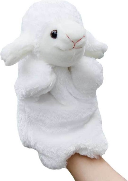 Beyaz Koyun Çocuk Kuklası Peluş Oyuncak Hediyesi 25CM (Yurt Dışından)