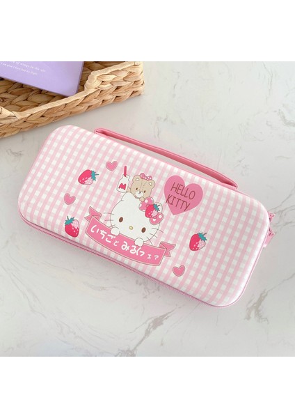 Nintendo Switch Için Plaid Strawberry Kt Uyumlu Karikatür Organizer (Yurt Dışından)