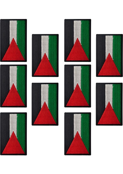 10 Adet Filistin Bayrağı Yamalar Kol Bandı Kanca Döngü Demir On Nakış Rozeti Açık Için (Yurt Dışından)