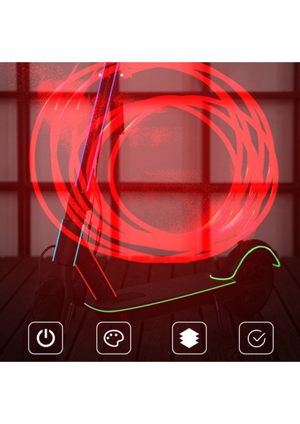 Xiaomi Scooter Ninebo Scooter Için Modifiye Uyarı Işıkları Aydınlık Işıklar Araba Atmosfer Işıkları Takip Işıkları, C (Yurt Dışından)