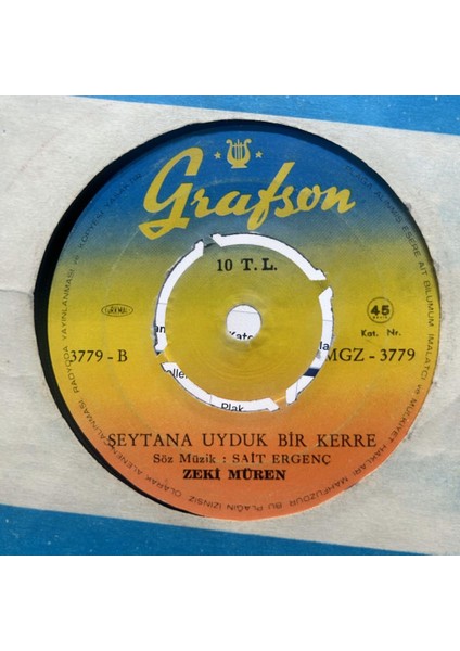 Zeki Müren - O Ağacin Altini Şeytana Uyduk Bir Kerre 45'lik - Plak