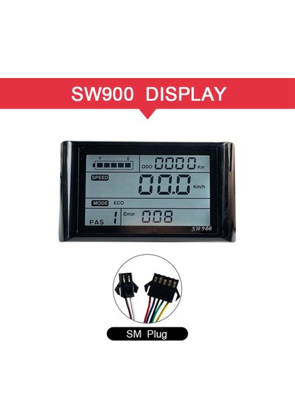 Ebike SW900 LCD Ekran Kontrolü Elektrikli Bisiklet Hız Ölçer Sm Fiş Kayıt Enstrüman Kontrolü/ayarı 24-72V (Yurt Dışından)