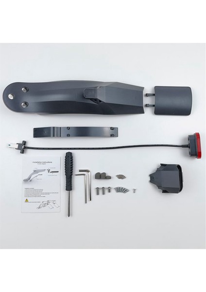 Scooter Çamurlukları Arka Çamurluk Kuyruk Işık Kiti, Xiaomi Elektrikli Scooter Için Plaka Kapaklı, M365/PRO, Siyah (Yurt Dışından) modelleri