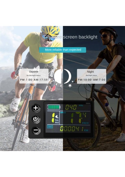 LCD-S866 Elektrikli Bisiklet Renkli LCD Ekran Enstrüman 24V 36V 48V Elektrikli Bisiklet Modifikasyonu, Sm Konektörü (Yurt Dışından) indirimleri