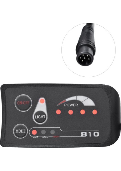 6pın S810 E-Bisiklet Metre LED Ekran IP65 36V Uart Elektrikli Bisiklet Elektrikli Bisiklet Metre (36V) (Yurt Dışından)