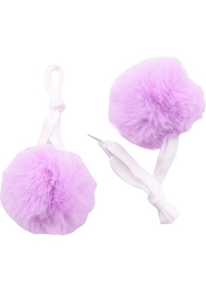 2 Adet Paten Pom Poms Jingle Bells ile Kızlar Paten Pom Poms Bulanık Pom Pom Dörtlü Paten Için, Mor (Yurt Dışından)