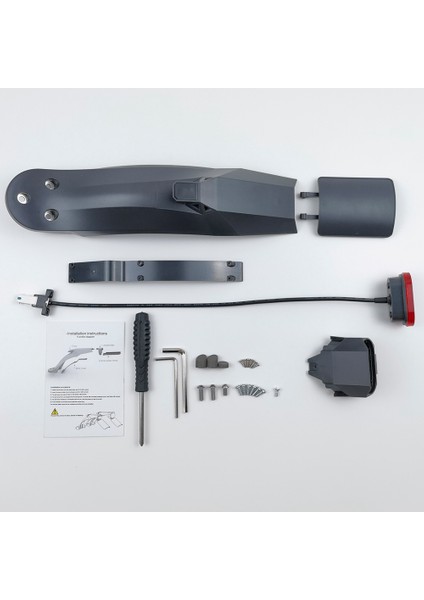 Scooter Çamurlukları Arka Çamurluk Kuyruk Işık Kiti, Xiaomi Elektrikli Scooter Için Plaka Kapaklı, M365/PRO, Kırmızı (Yurt Dışından) fiyatları