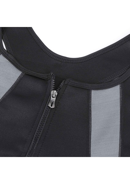Spor Erkek Giyim Koşu Spor Erkekler Bel Yelek Weightloss Için Sıcak Neopren Korse Vücut Şekillendirici Fermuar Tank Top Açık L (Yurt Dışından)