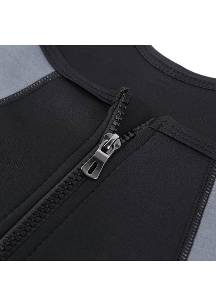 Spor Erkek Giyim Koşu Spor Erkekler Bel Yelek Weightloss Için Sıcak Neopren Korse Vücut Şekillendirici Fermuar Tank Top Açık L (Yurt Dışından)