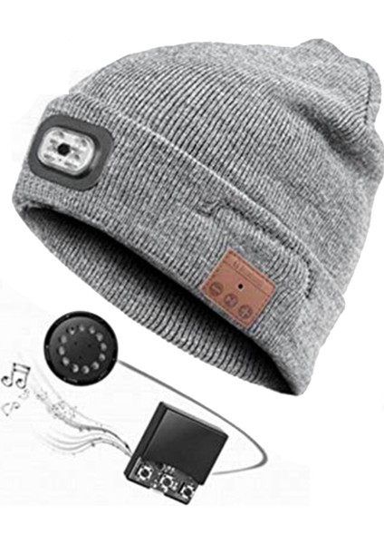 Kürek Kar Sürme Için Kış Sıcak Bluetooth Kafa Işık Lambası Şapka Bere LED Müzik Kap Hoparlörler ve Mikrofon Kulakiçi, C (Yurt Dışından)
