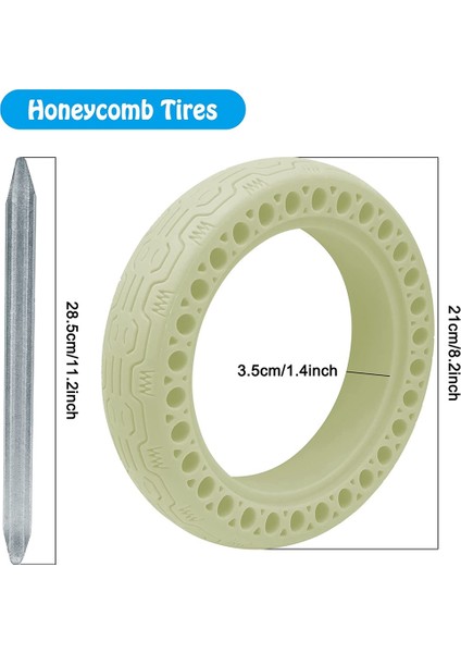 Elektrikli Scooter Lastikleri Petek Yedek Lastikler Xiaomi M365/GOTRAX Gxl V2, 8.5 Inç Katı Lastik, Beyaz (Yurt Dışından) fiyatları