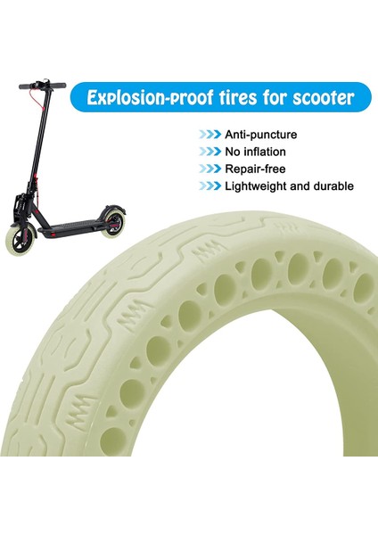 Elektrikli Scooter Lastikleri Petek Yedek Lastikler Xiaomi M365/GOTRAX Gxl V2, 8.5 Inç Katı Lastik, Beyaz (Yurt Dışından) indirimleri