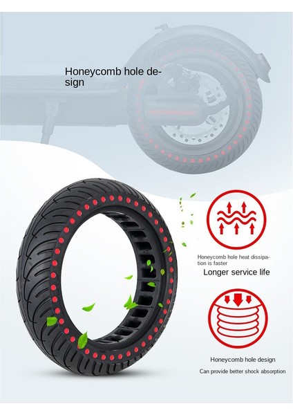 Elektrikli Scooter Lastiği Dayanıklı 8 1/2x2 Iç Tüp Ön Arka Darı Aşınma Rengi Katı Lastik Için M365/PRO/1S Pro 2, Kırmızı (Yurt Dışından)