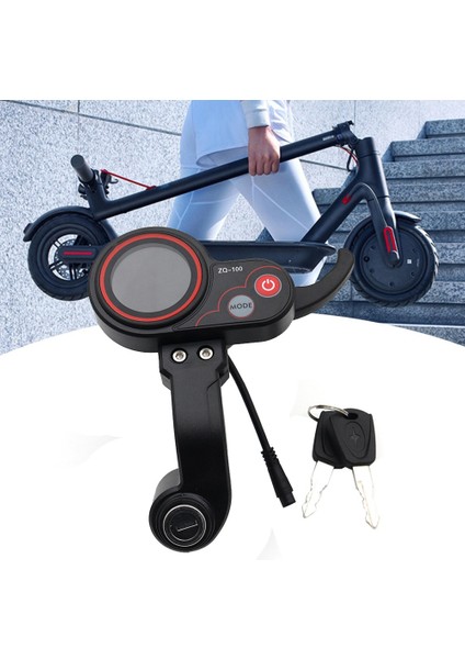 ZQ-100 Anahtar Hız Ayarlanabilir Elektrikli Scooter Metre ile Kilometre Ölçer Elektrikli Scooter Pano Için 6 Pin Ekran (Yurt Dışından)