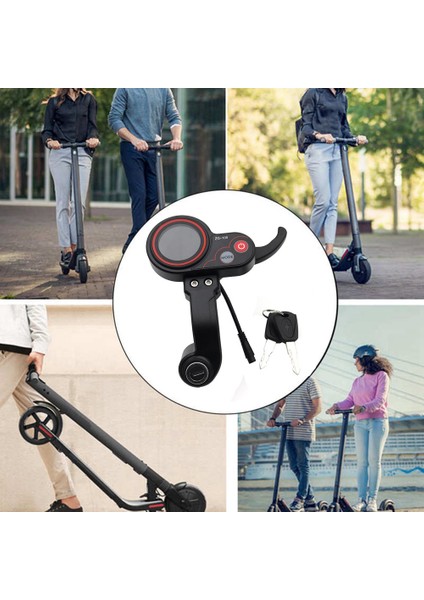 ZQ-100 Anahtar Hız Ayarlanabilir Elektrikli Scooter Metre ile Kilometre Ölçer Elektrikli Scooter Pano Için 6 Pin Ekran (Yurt Dışından)