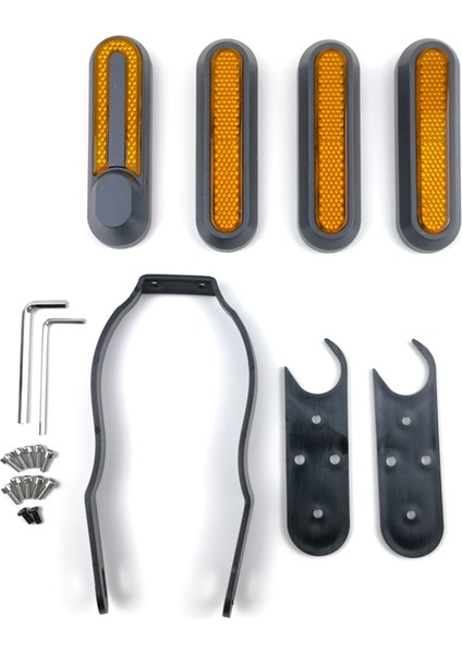 Xiaomi Pro2 Elektrikli Scooter Motor Koruma Kapağı Tekerlek Yansıtıcı Şerit Çamurluk Braketi, Sarı (Yurt Dışından)