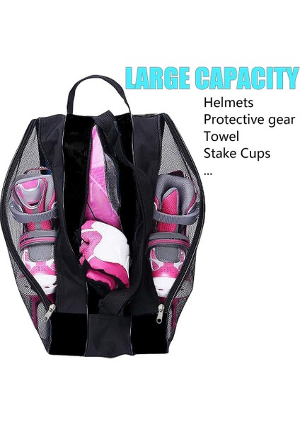 Paten Çantası Buz Inline ve Üç Katmanlı Kapasiteli Cepli Paten Çantaları Nefes Alabilen Paten Saklama Çantası (Yurt Dışından) fırsatları