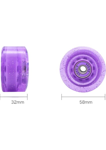 Paket 32 x 58MM 82A Rulmanlı Paten Tekerlekleri, Çok Fonksiyonlu Kaykay Paten Aksesuarları Mor (Yurt Dışından) fiyatları