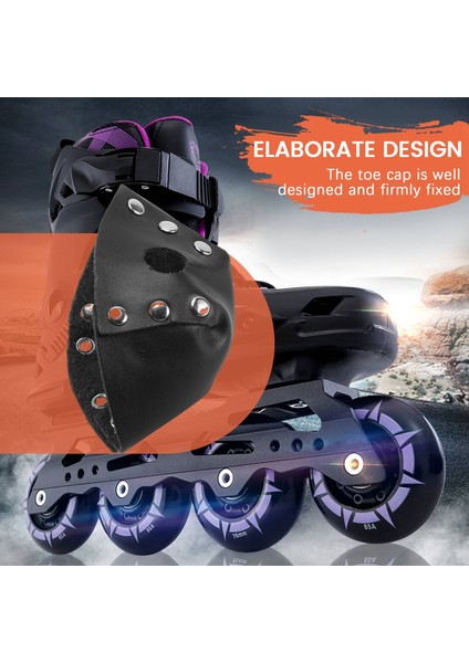 1 Çift Paten Ayak Koruyucuları Pu Paten Ayak Koruyucuları, Çıkarılabilir Ayak Durduruculu Paten Için, Siyah (Yurt Dışından) indirimleri