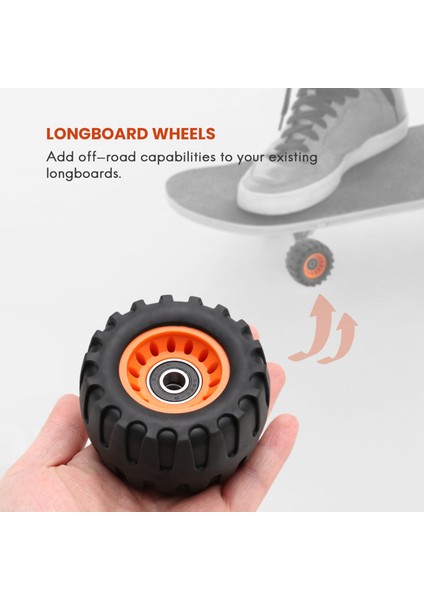Tüm Arazi Off Road Kaykay Longboard Tekerlekleri Yol Sönümleme Tekerleği Dans Tahtası Yuvarlak (4'lü Set Rulman Kolunu Içerir) (Yurt Dışından)