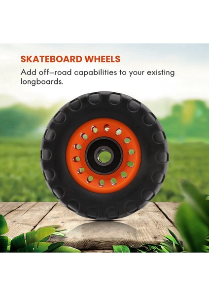 Tüm Arazi Off Road Kaykay Longboard Tekerlekleri Yol Sönümleme Tekerleği Dans Tahtası Yuvarlak (4'lü Set Rulman Kolunu Içerir) (Yurt Dışından)