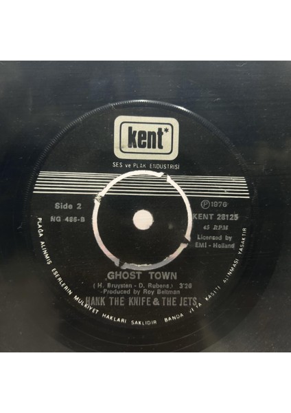 Hank The K nife & The Jets ‎– Guitar King / Ghost Town (Plak)