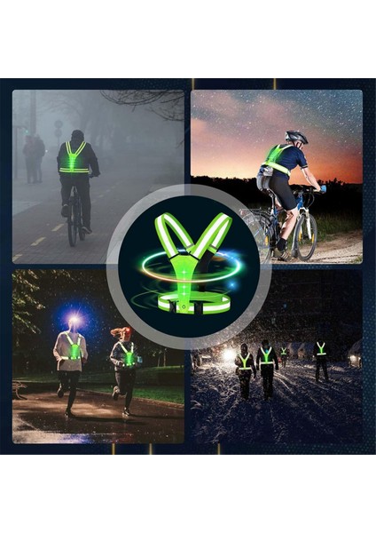 LED Yansıtıcı Yelek Koşu Takımı, Yüksek Görünürlük Koşu Yeleği Kol Bantlı Koşucular Için USB Şarj Edilebilir Koşu Işıkları (Yurt Dışından) indirimleri