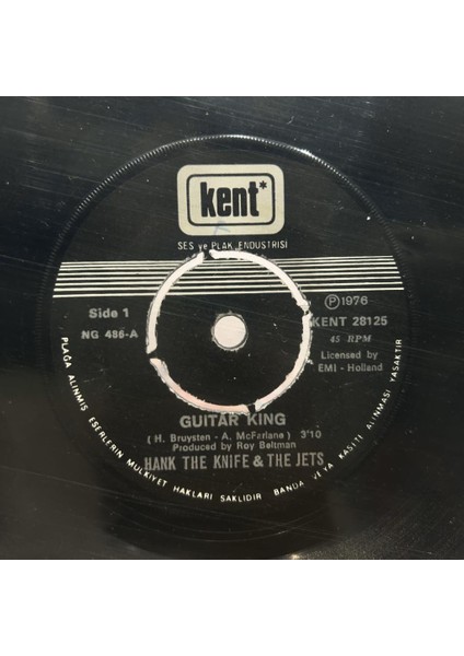 Hank The K nife & The Jets ‎– Guitar King / Ghost Town (Plak) fiyatları