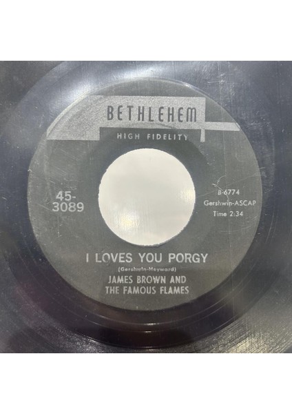 James Brown And The Famous Flames - I Loves You Porgy Yours And Mine 45’lik - Plak