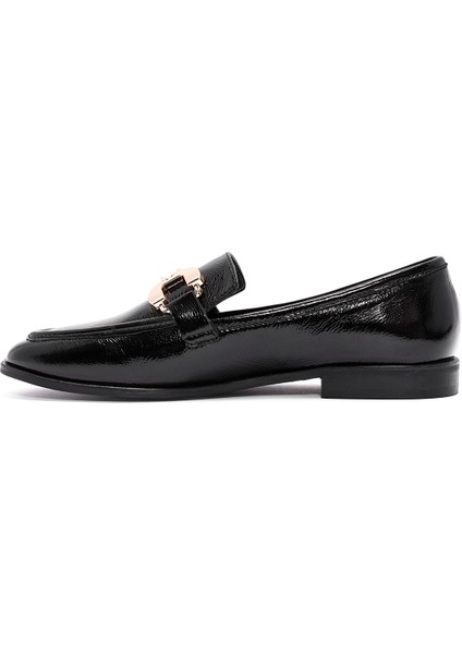 Kadın Siyah Toka Detaylı Deri Maskülen Loafer 24WFD161716 fiyatları