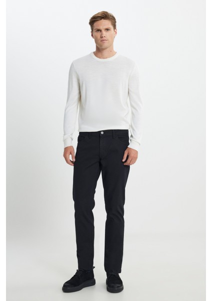 Slim Fit Dar Kesim Pamuklu Esnek Armürlü 5 Cep Pantolon