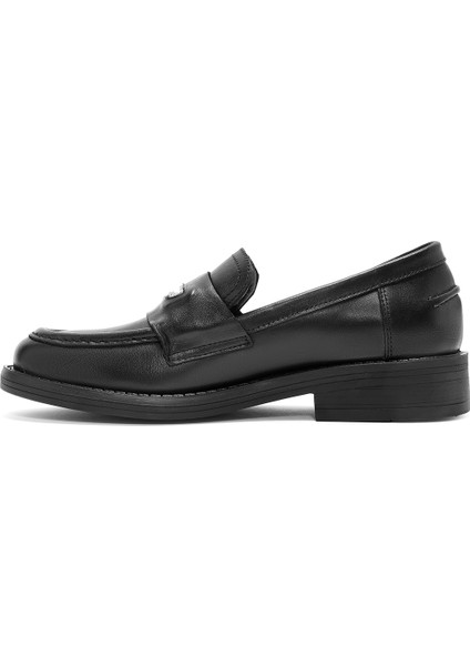 Kadın Siyah Taş Detaylı Deri Maskülen Loafer 24WFD188918 fiyatları