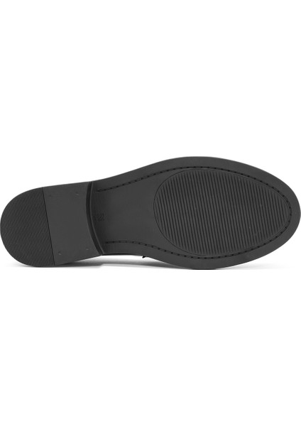 Kadın Siyah Taş Detaylı Deri Maskülen Loafer 24WFD188918 fırsatları