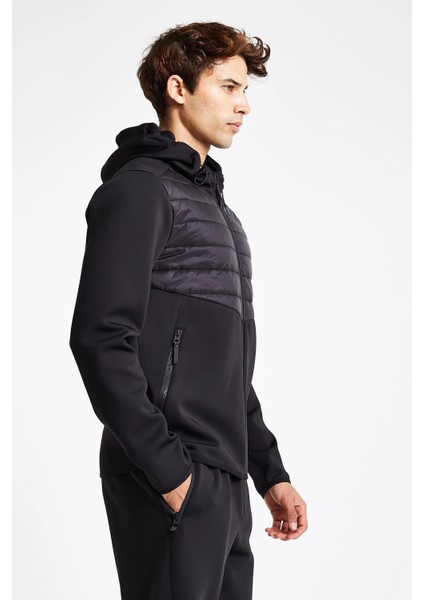 Erkek Fermuarlı Kapüşonlu Sweatshirt 24N-1138