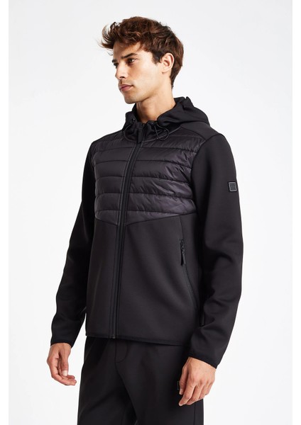 Erkek Fermuarlı Kapüşonlu Sweatshirt 24N-1138